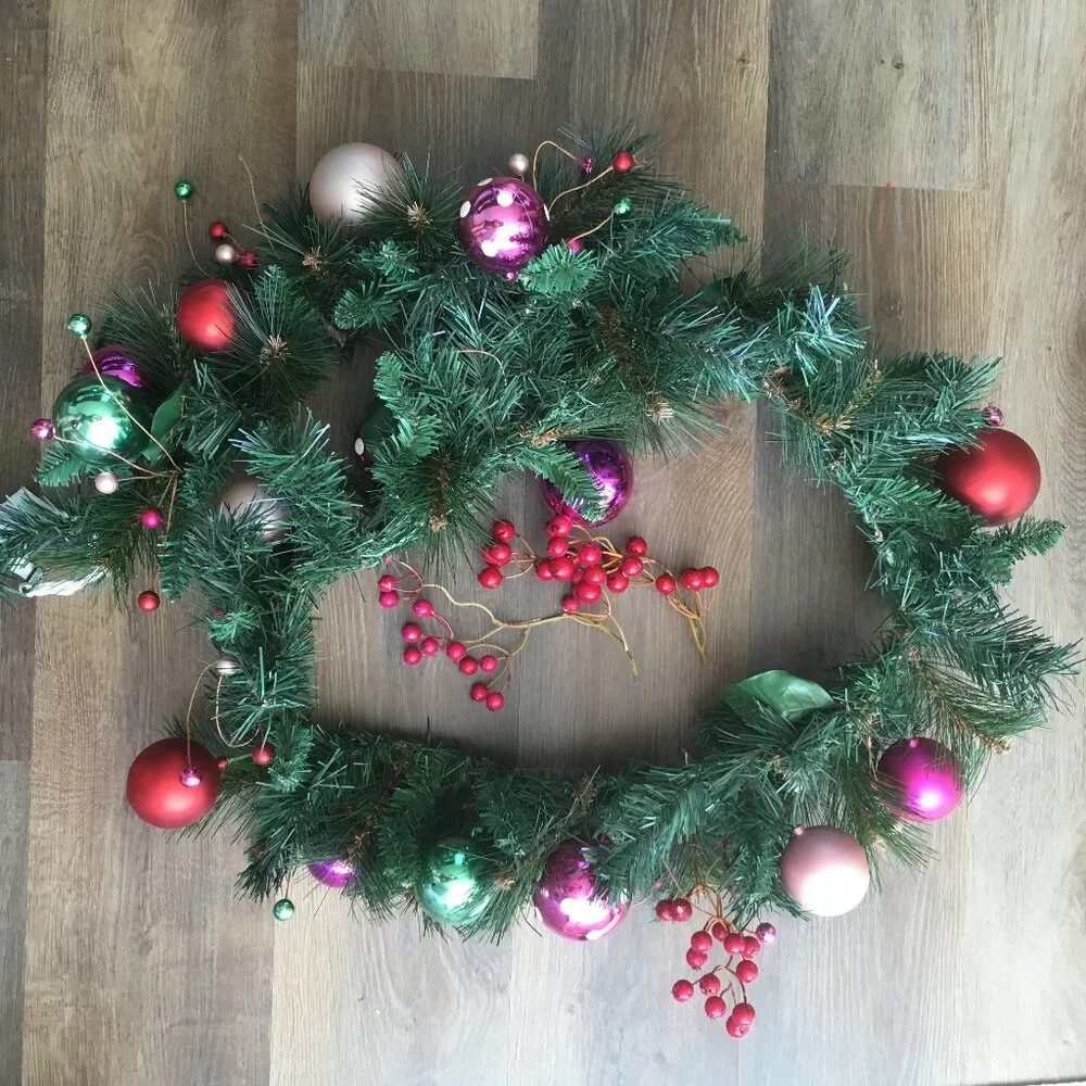 Christmas Garland 6 ft Faux Pine Greenery Farmhouse Decor Mantel Fireplace